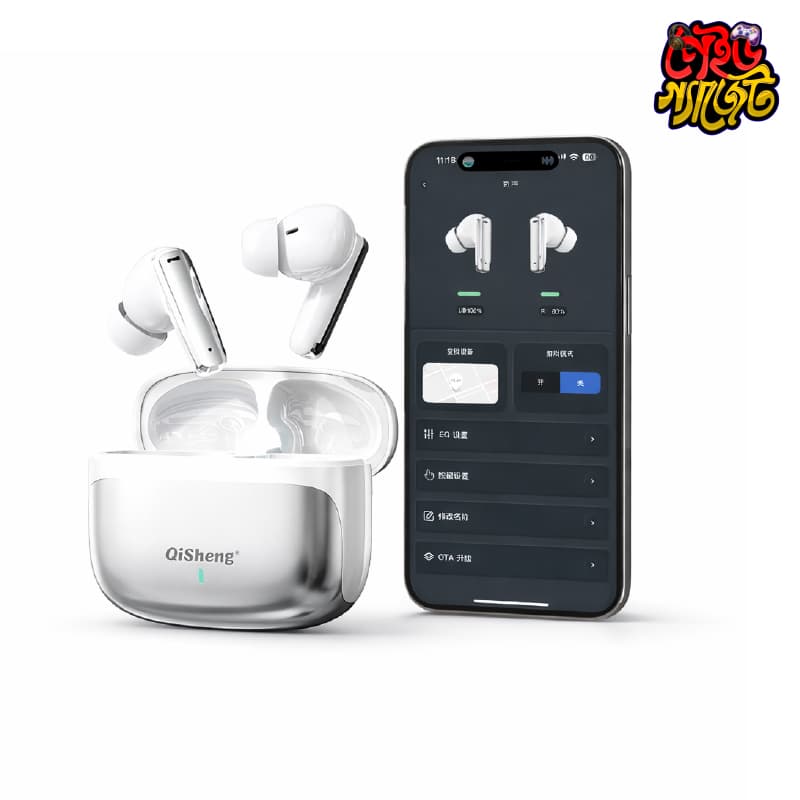 Qisheng D800 Wireless Bluetooth Earbuds with App Control | Noise Cancelling TWS - image 1